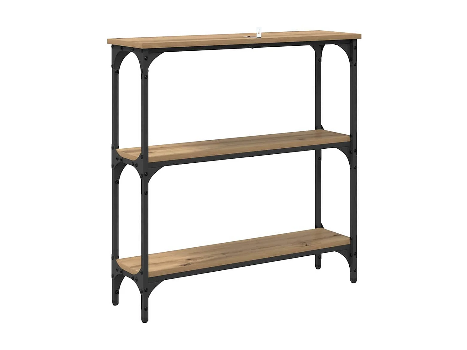 Table console avec étagère chêne artisanal 75 x 22.5 x 75 cm