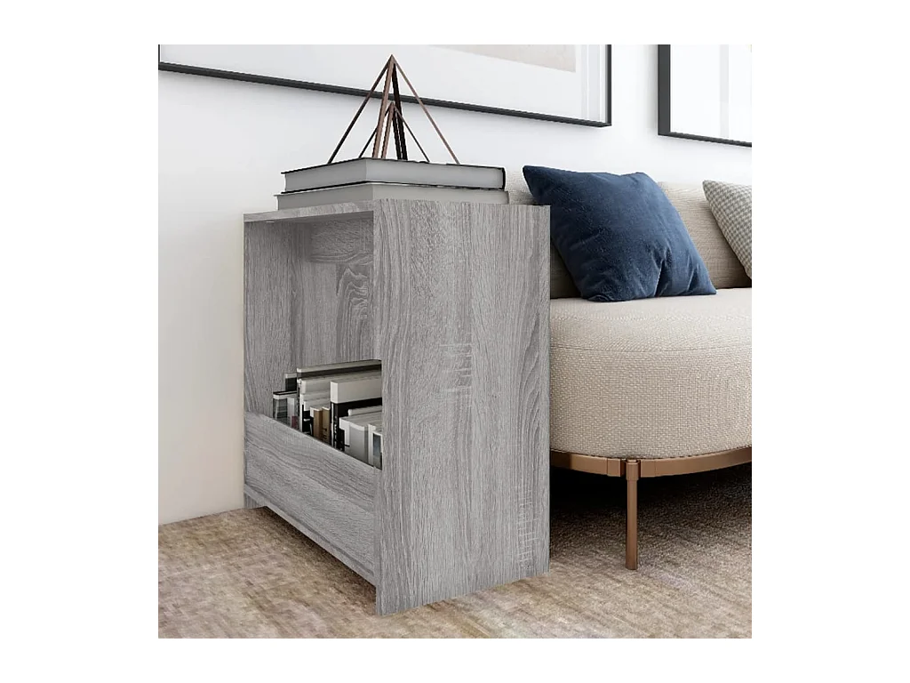 Mesa auxiliar Sonoma gris 50x26x50 cm Madera de ingeniería