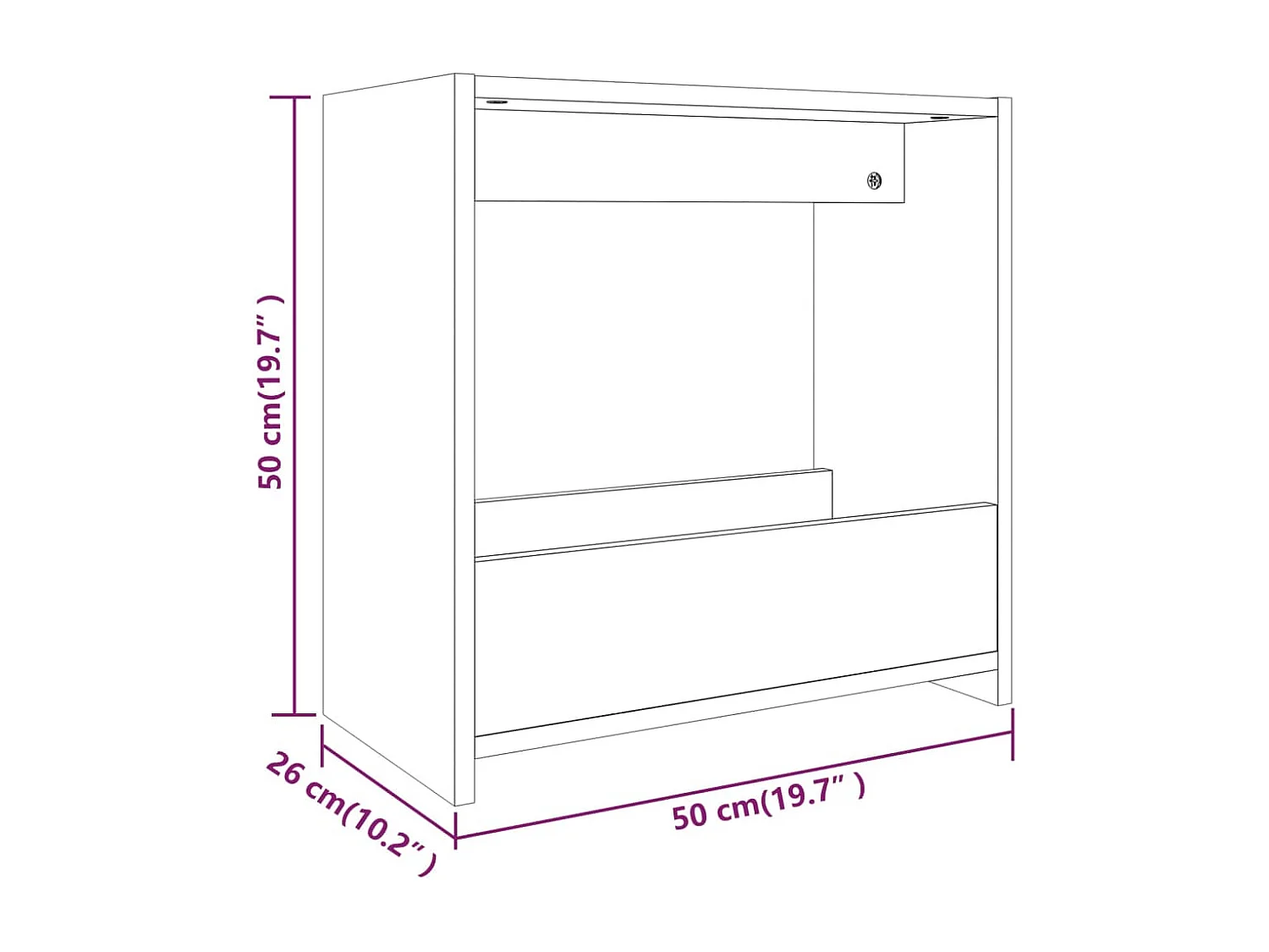 Tavolino Sonoma grigio 50x26x50 cm Legno ingegnerizzato