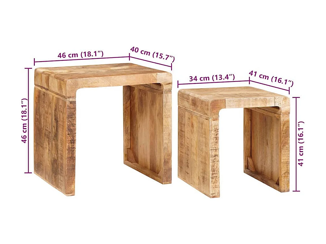 Tables d'appoint Marron bois de manguier massif
