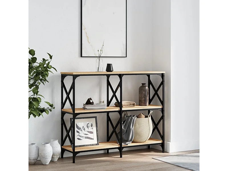 Mesa consola de roble Sonoma 100x28x80,5 cm madera de ingeniería