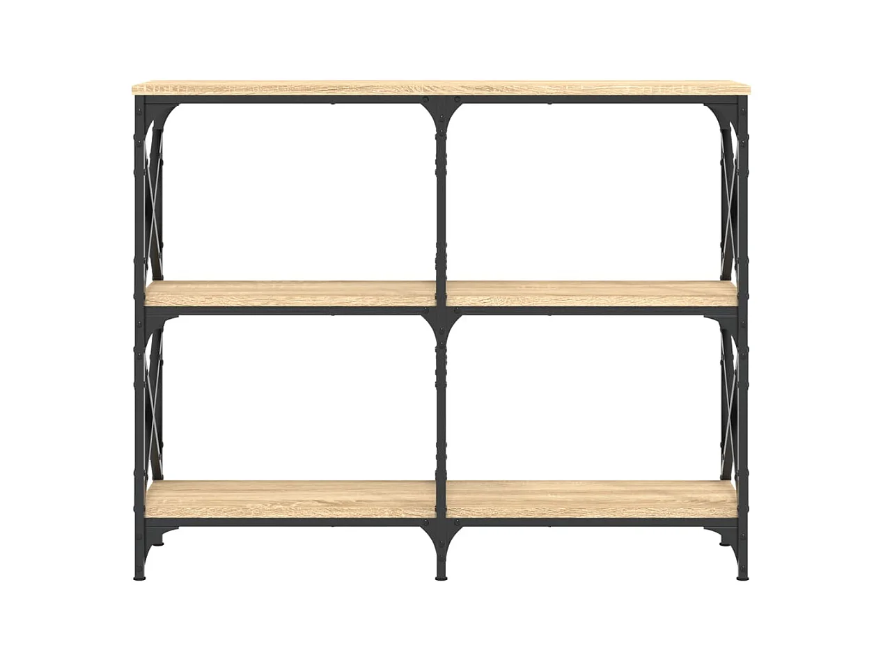 Table console chêne sonoma 100x28x80,5 cm bois d'ingénierie