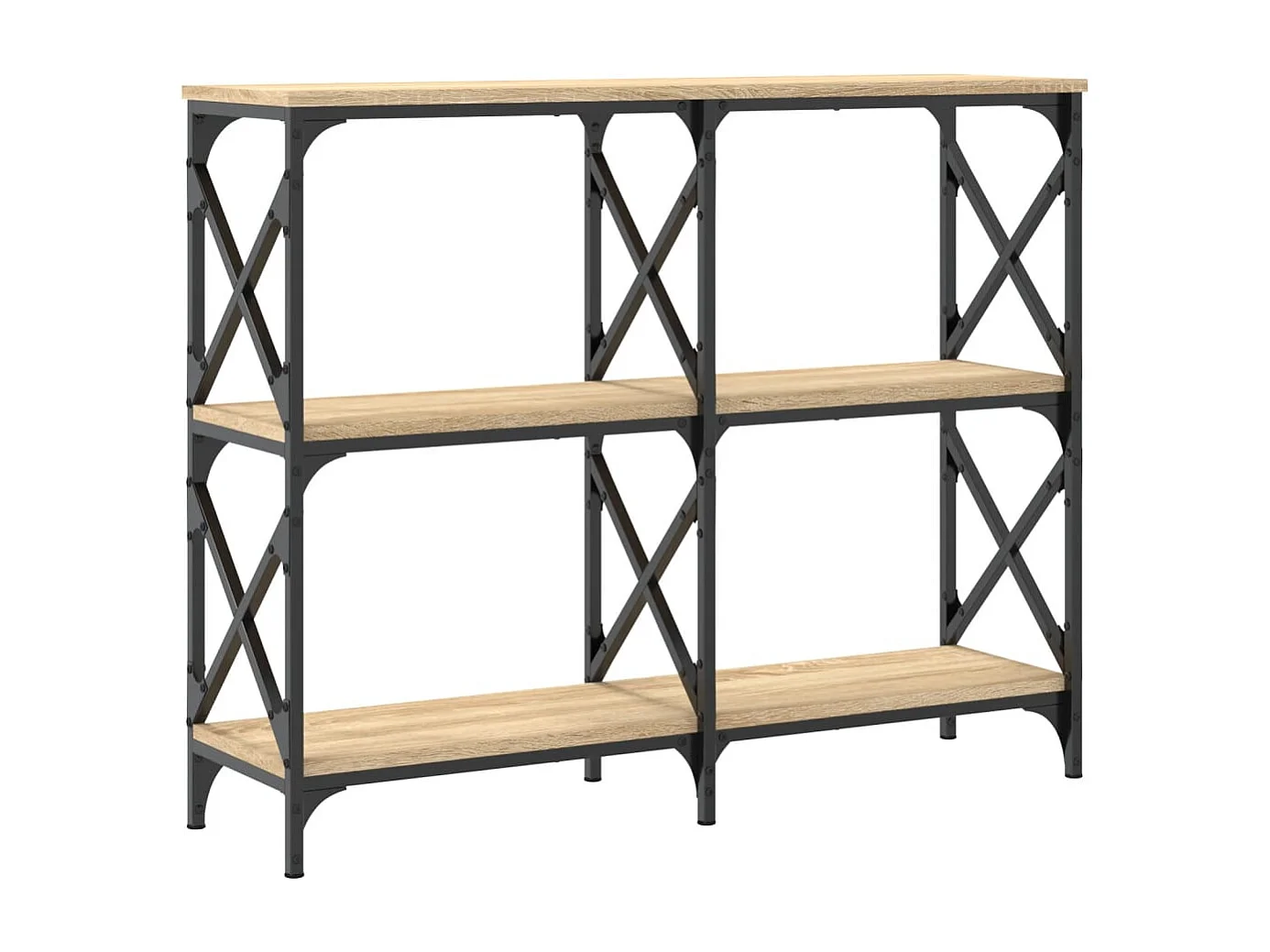 Table console chêne sonoma 100x28x80,5 cm bois d'ingénierie