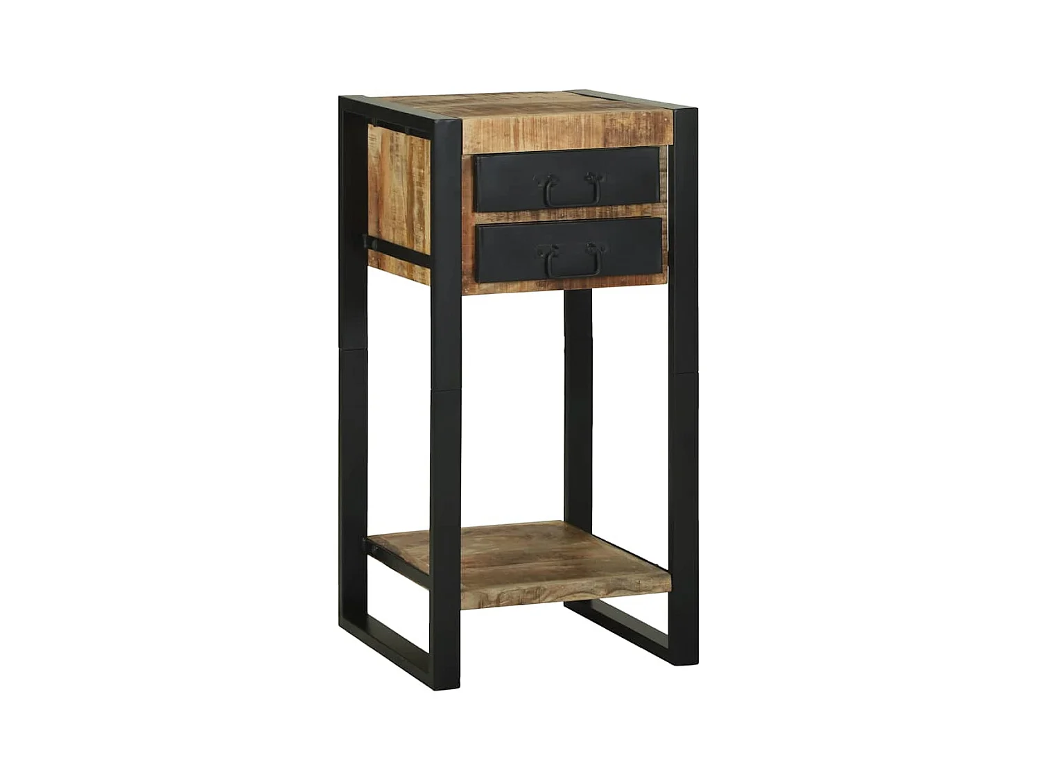 Table d'appoint avec tiroir Marron Bois de manguier brut massif