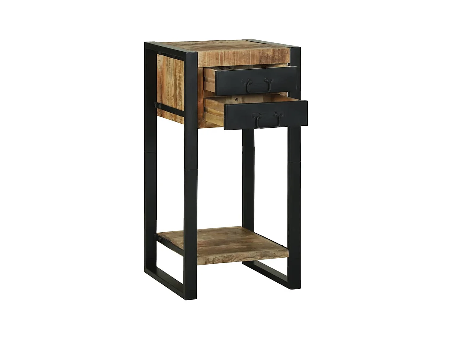 Table d'appoint avec tiroir Marron Bois de manguier brut massif