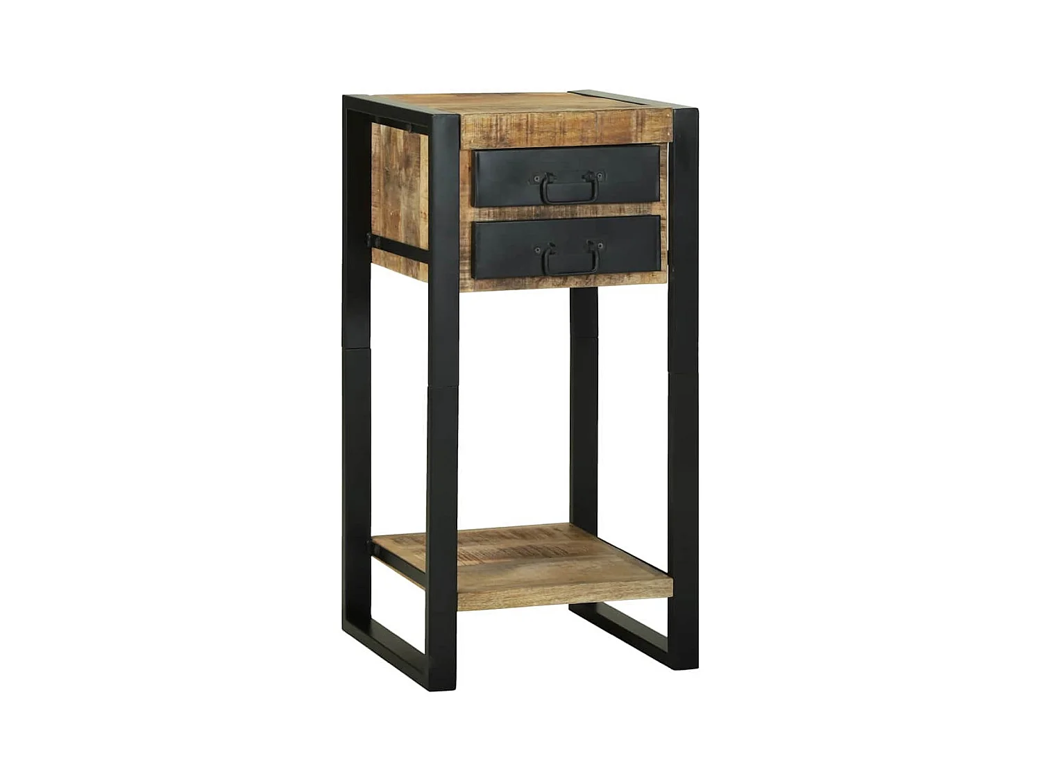 Table d'appoint avec tiroir Marron Bois de manguier brut massif