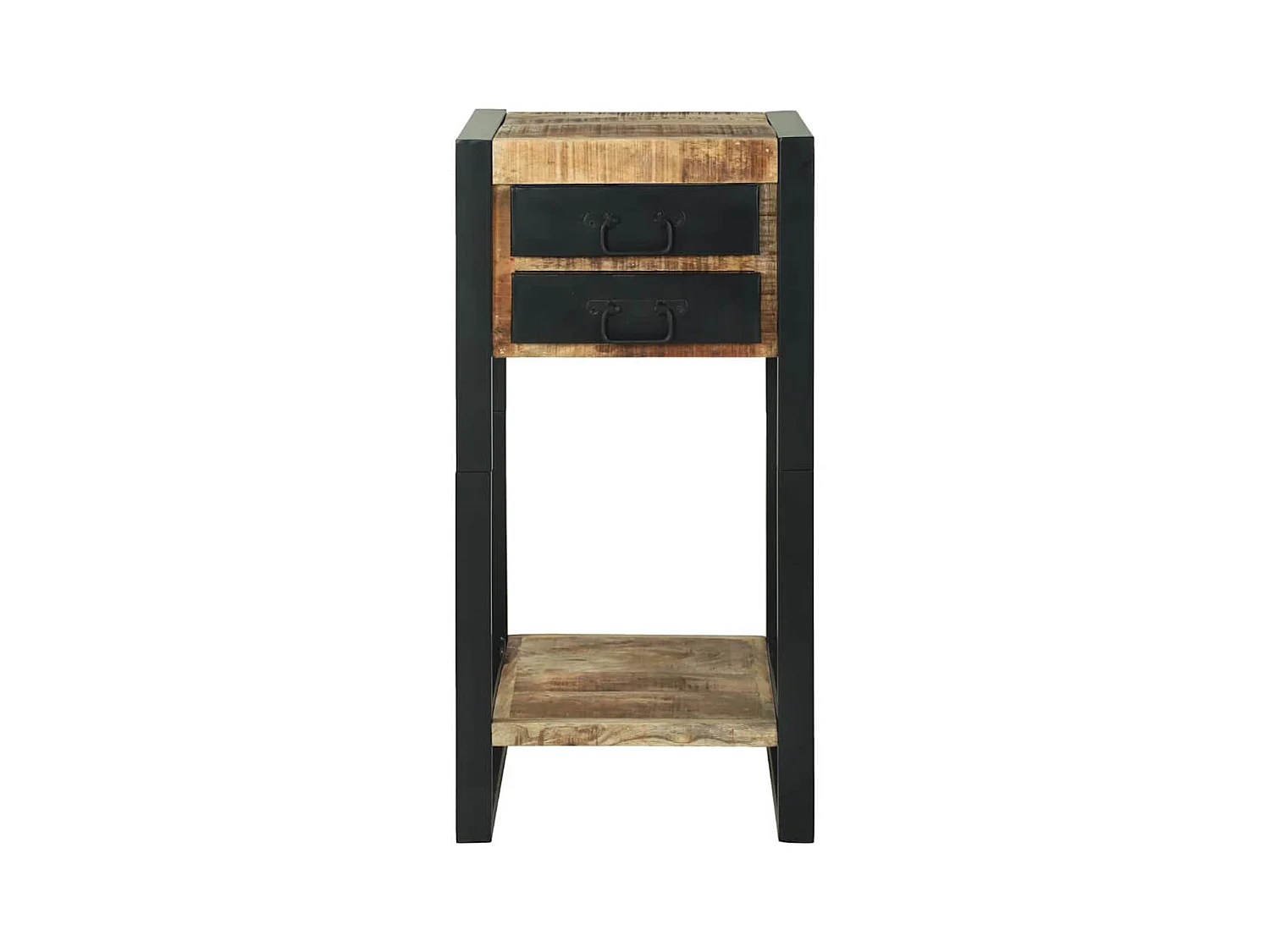 Table d'appoint avec tiroir Marron Bois de manguier brut massif