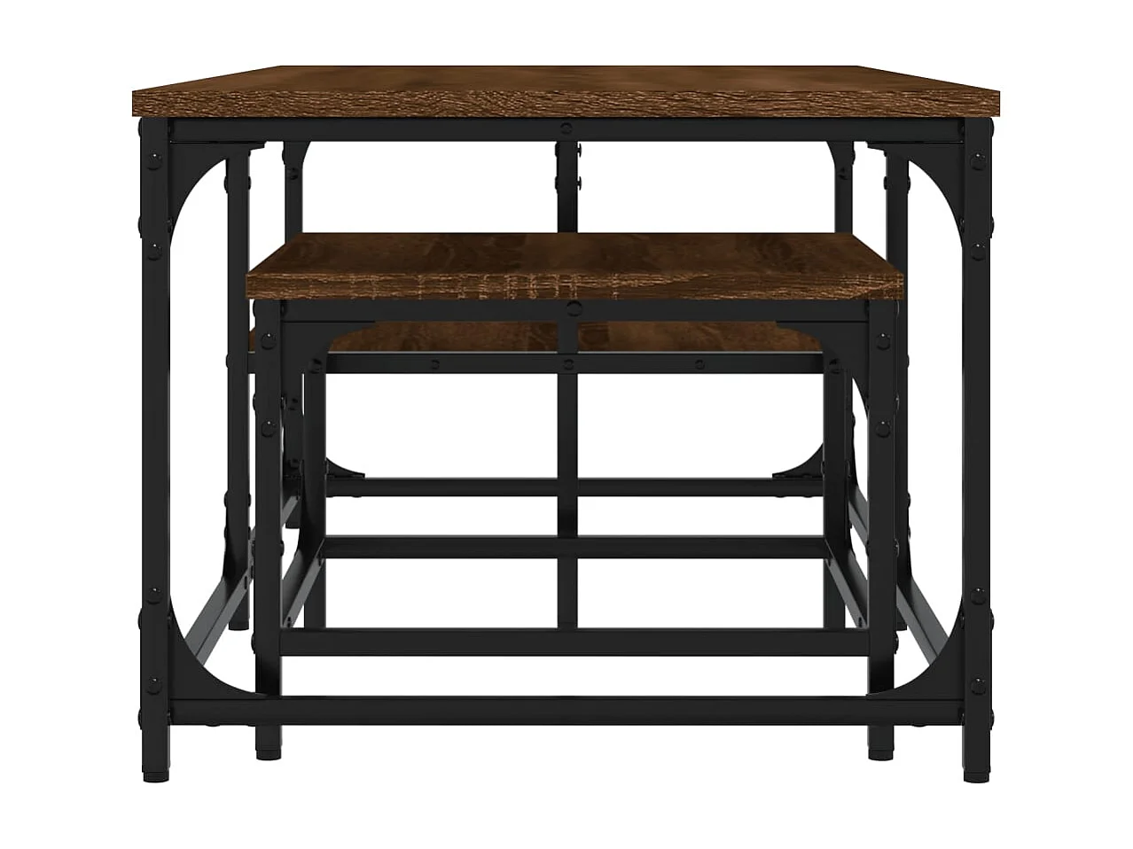 Tables basses gigognes 2 pcs chêne marron bois d'ingénierie