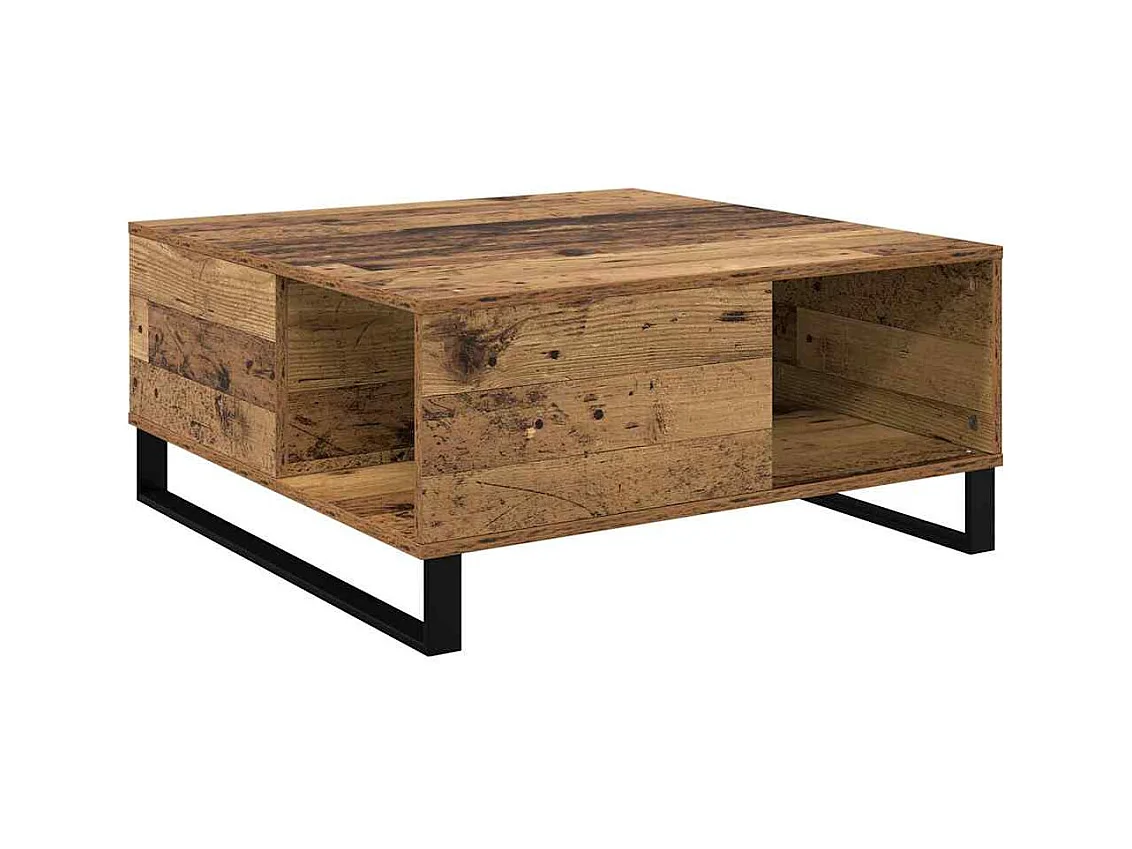 Tavolino da caffè in legno antico 80 x 80 x 36,5 cm Legno ingegnerizzato