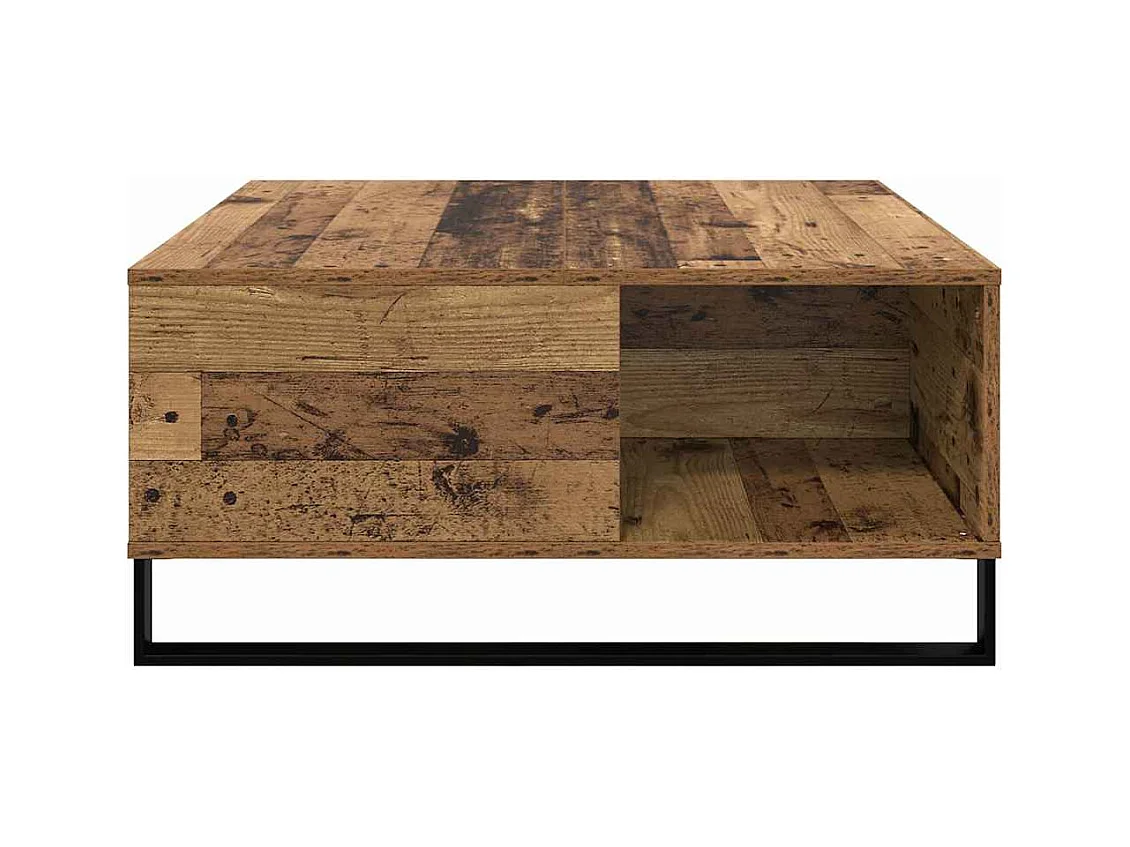 Tavolino da caffè in legno antico 80 x 80 x 36,5 cm Legno ingegnerizzato