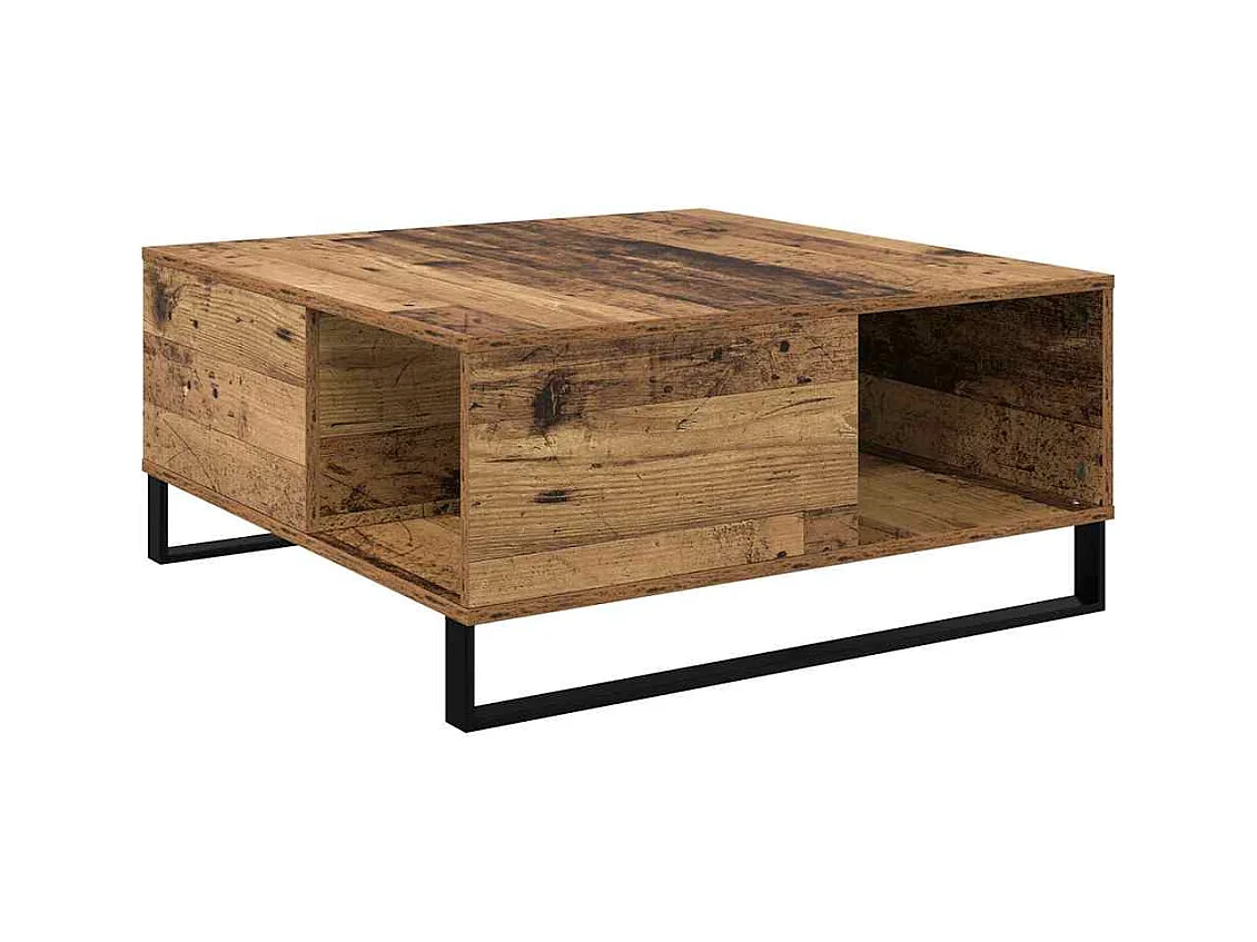 Tavolino da caffè in legno antico 80 x 80 x 36,5 cm Legno ingegnerizzato