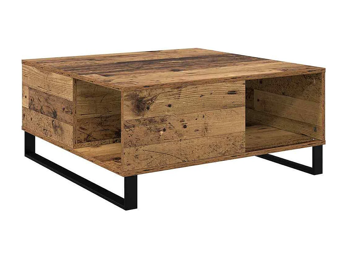 Tavolino da caffè in legno antico 80 x 80 x 36,5 cm Legno ingegnerizzato