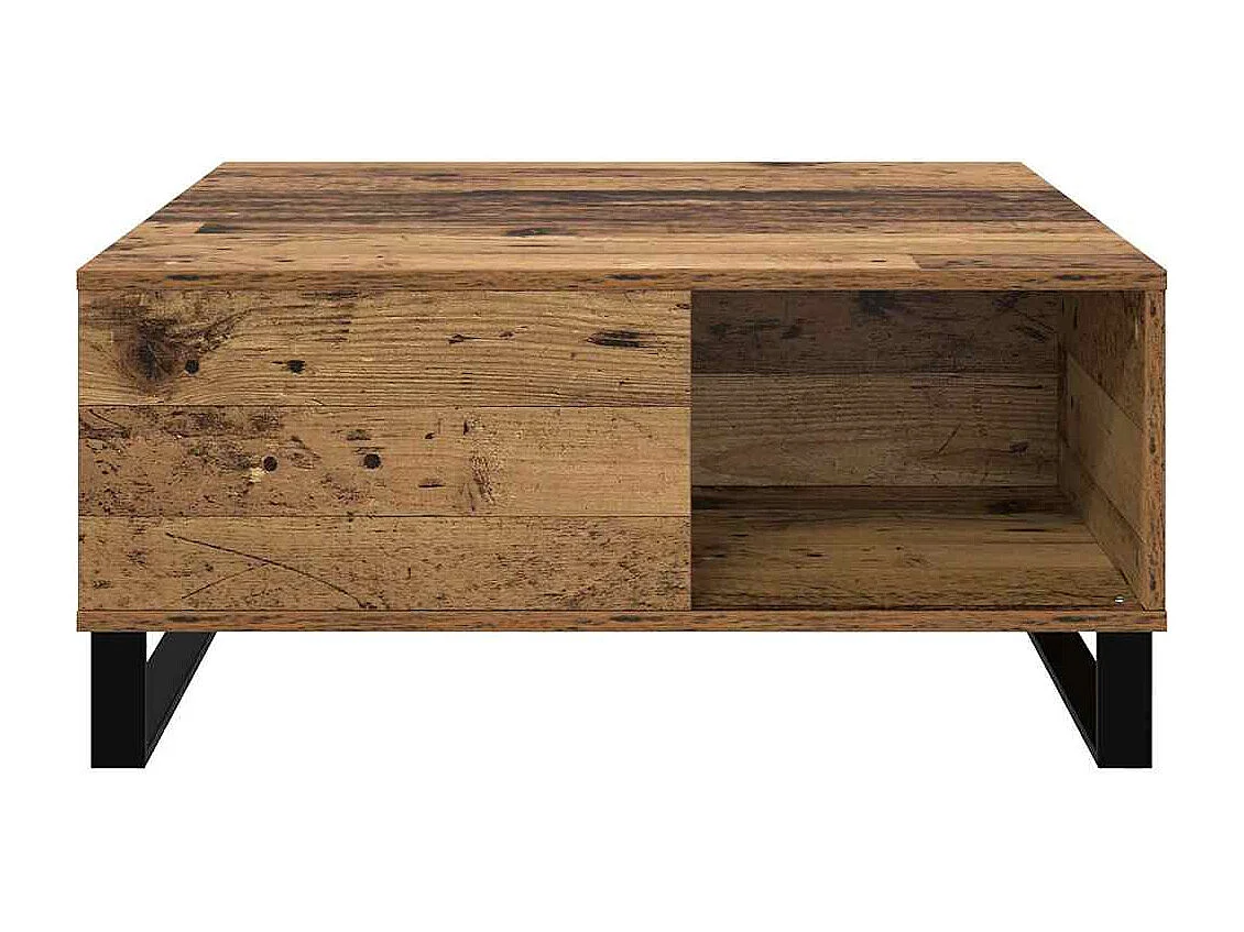 Tavolino da caffè in legno antico 80 x 80 x 36,5 cm Legno ingegnerizzato