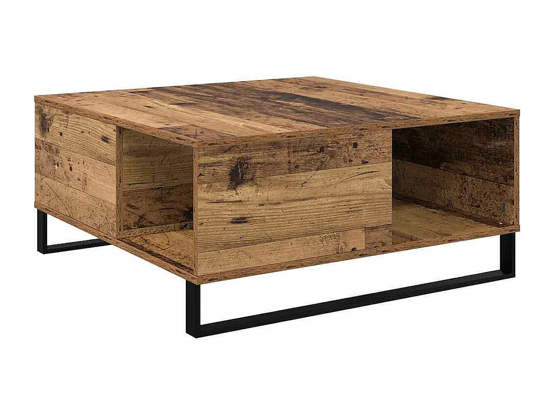 Tavolino da caffè in legno antico 80 x 80 x 36,5 cm Legno ingegnerizzato