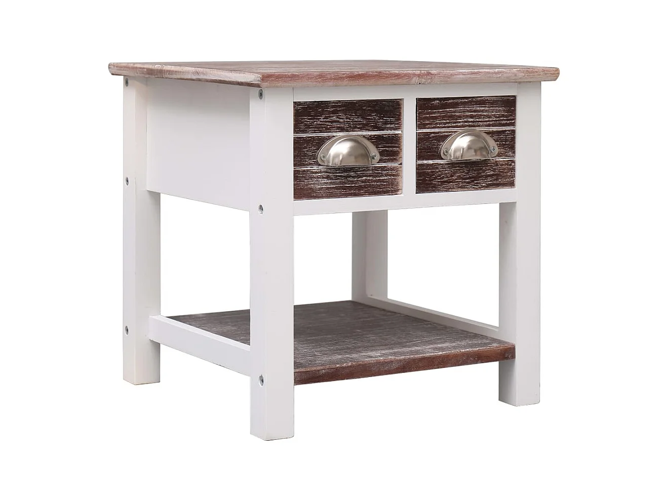 Bruine bijzettafel 40x40x40 cm Paulowniahout