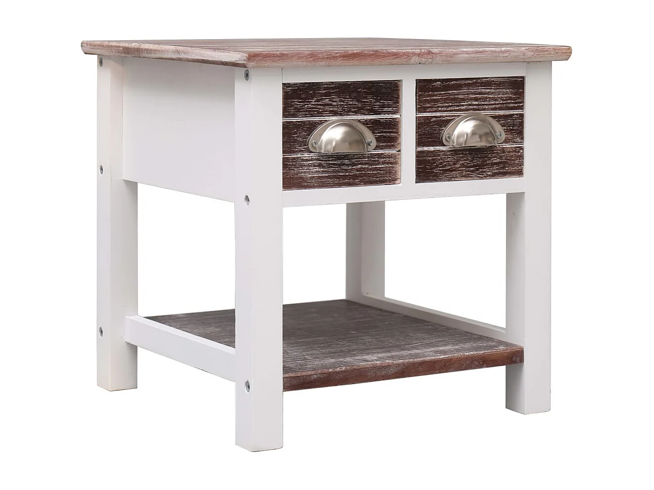 Tavolino marrone 40x40x40 cm in legno di Paulownia