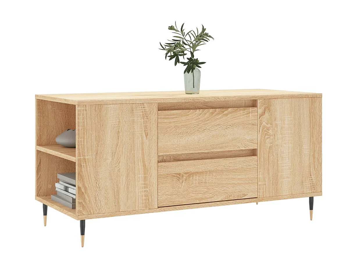 Tavolino da caffè in rovere Sonoma 102x44,5x50 cm in legno ingegnerizzato