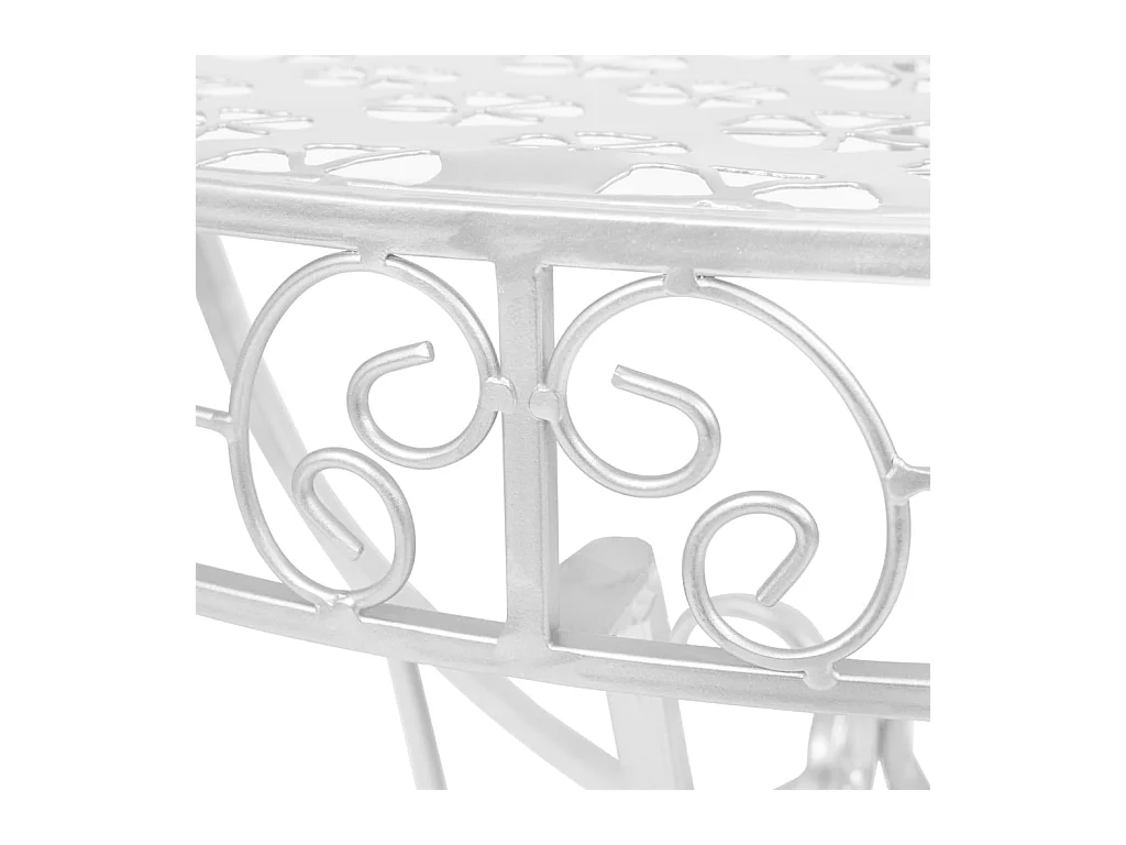 Table d'appoint Vintage Demi-ronde Métal 72x36x74 cm Argenté