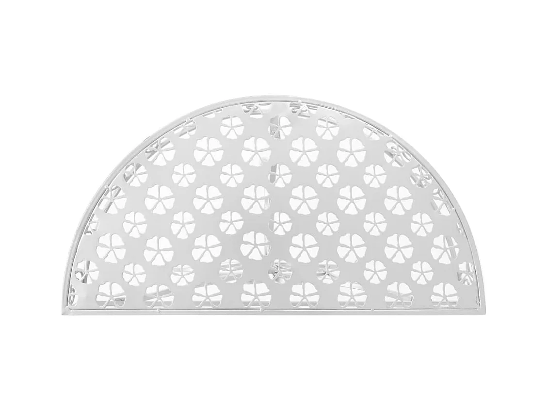 Vintage halfronde metalen bijzettafel 72x36x74 cm zilver