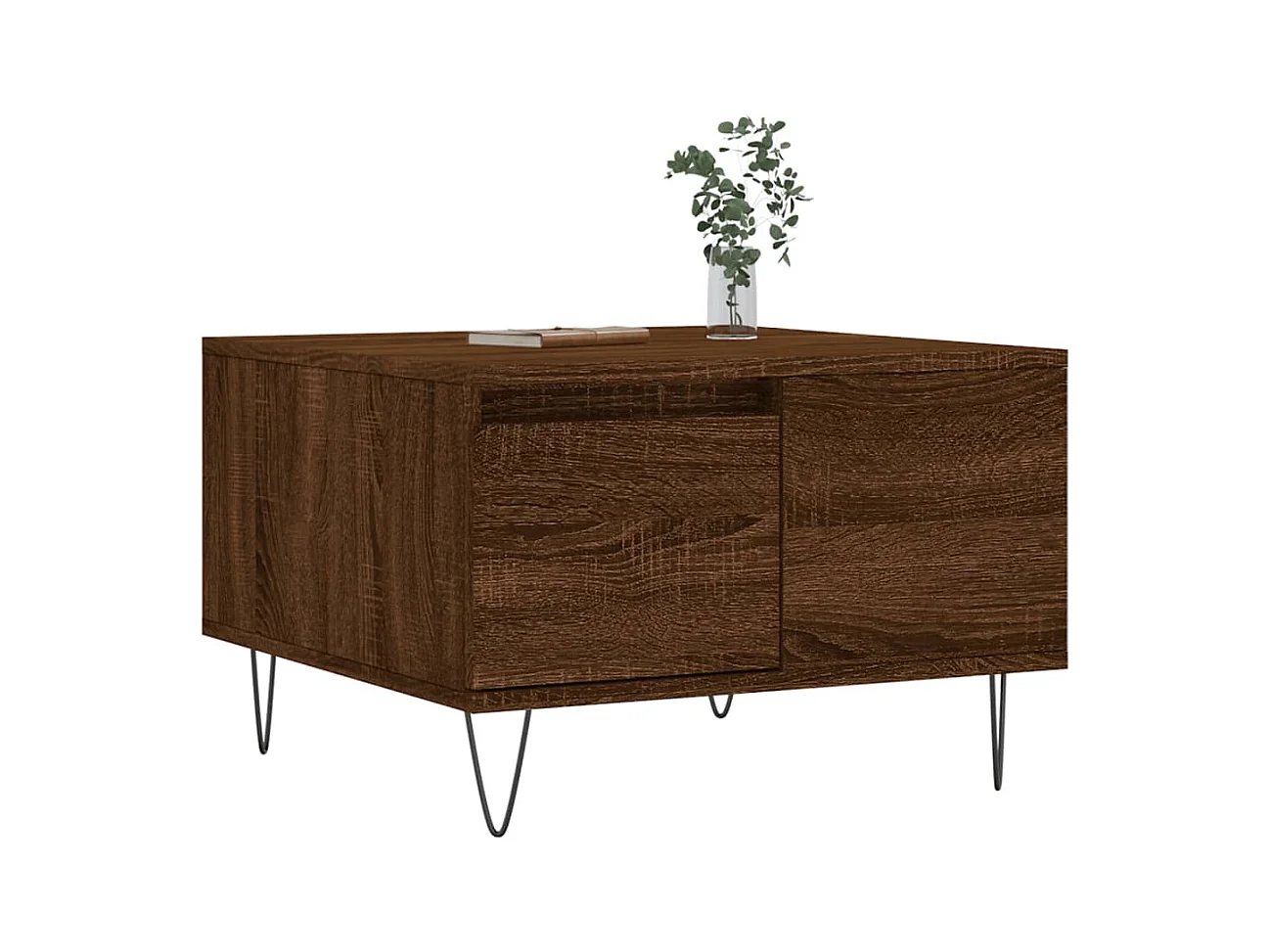 Tavolino da caffè in rovere marrone 55x55x36,5 cm in legno ingegnerizzato