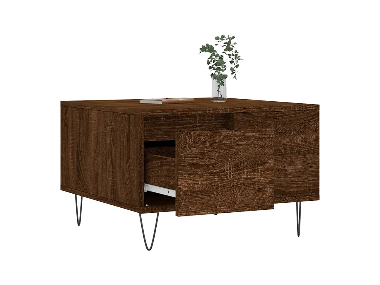 Tavolino da caffè in rovere marrone 55x55x36,5 cm in legno ingegnerizzato