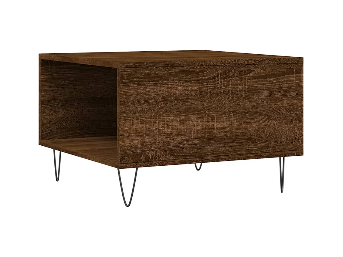 Tavolino da caffè in rovere marrone 55x55x36,5 cm in legno ingegnerizzato