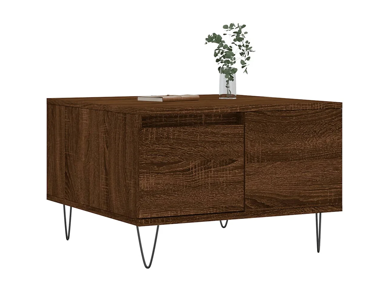 Table basse chêne marron 55x55x36,5 cm bois d'ingénierie