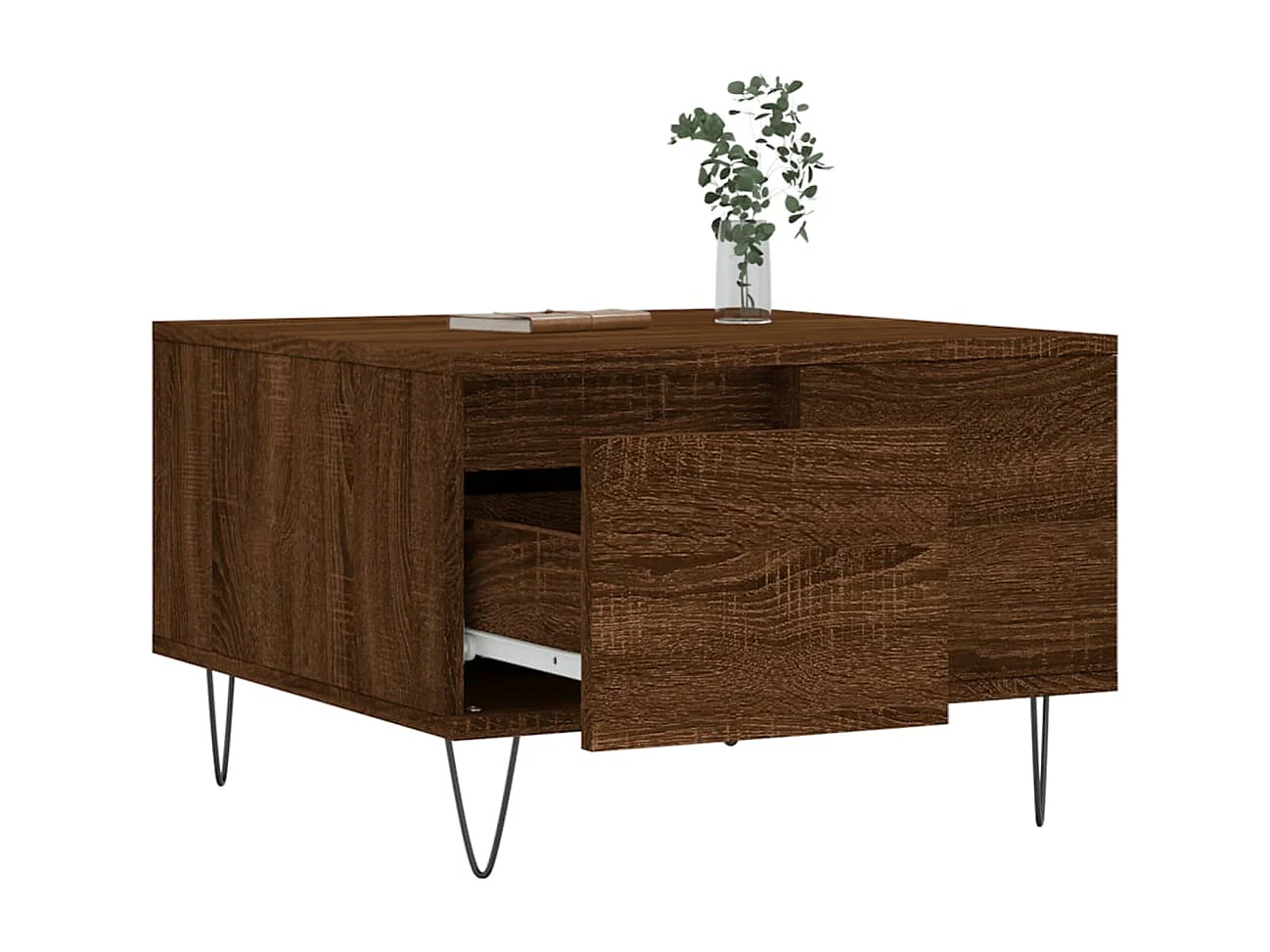 Table basse chêne marron 55x55x36,5 cm bois d'ingénierie