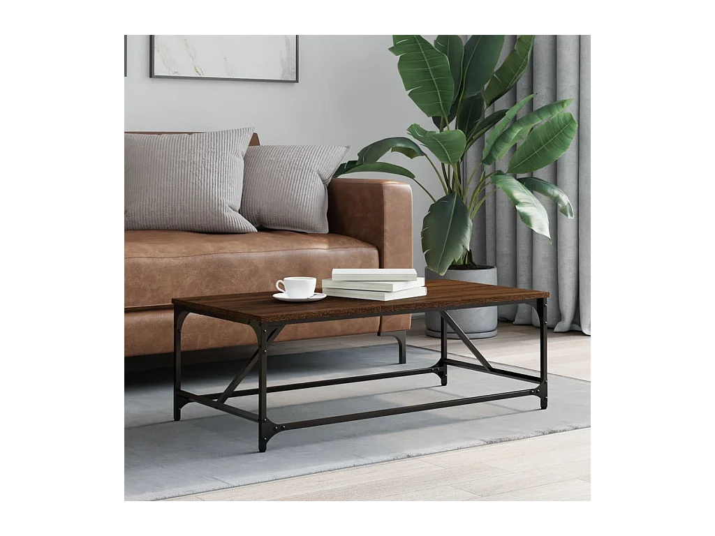 Tavolino da caffè Rovere marrone 100x50x35 cm Legno ingegnerizzato