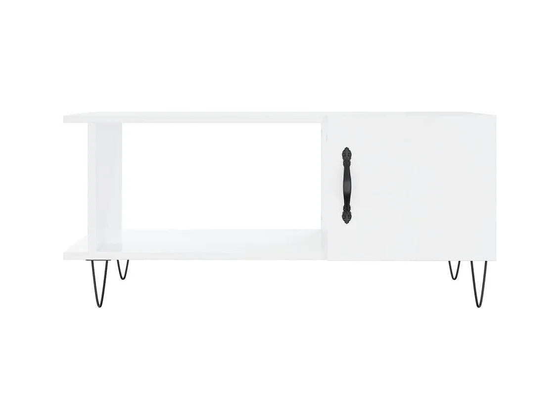 Salontafel Glanzend wit 90x50x40 cm Technisch hout