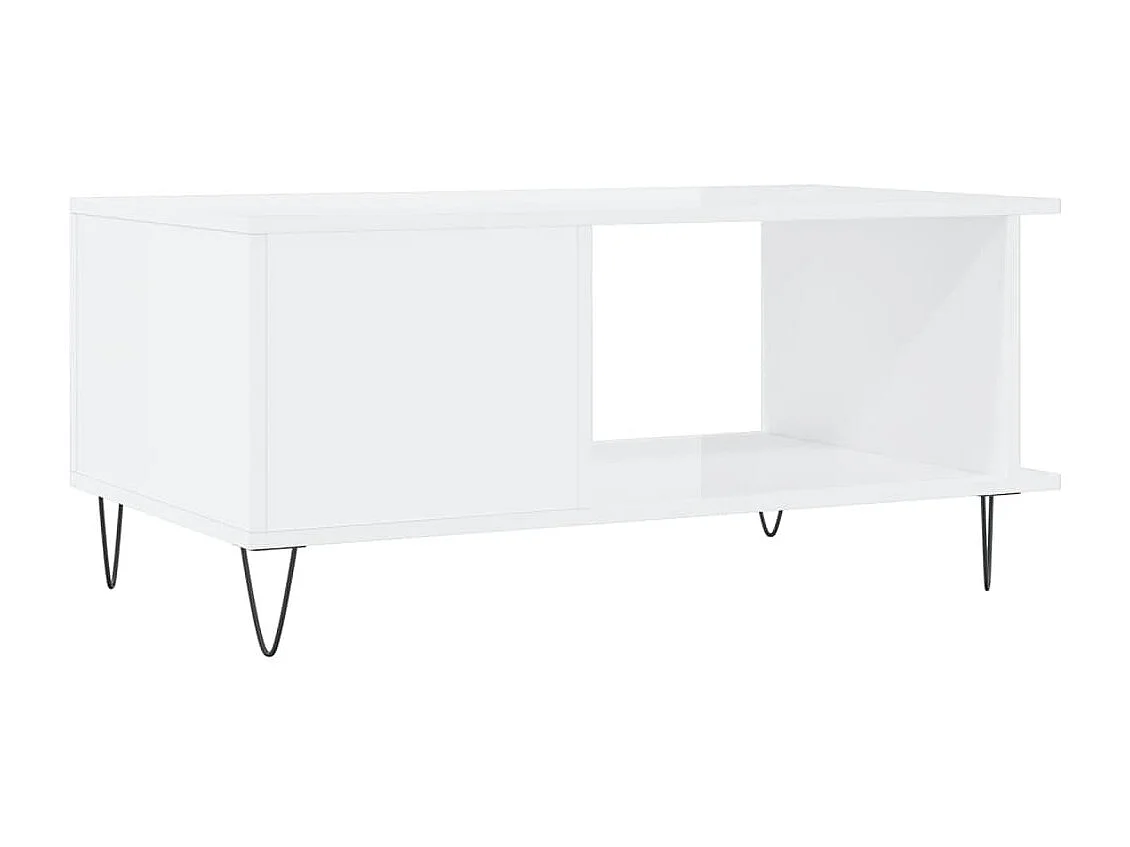 Salontafel Glanzend wit 90x50x40 cm Technisch hout