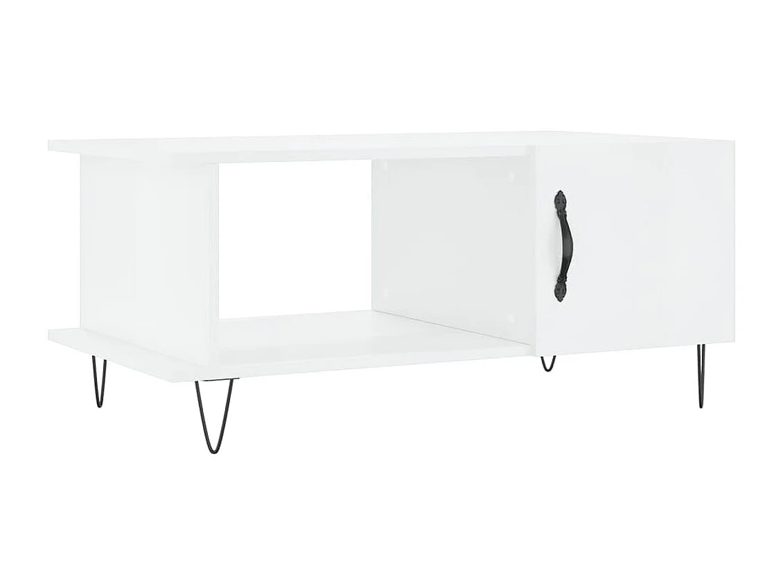 Tavolino da caffè Bianco lucido 90x50x40 cm Legno composito