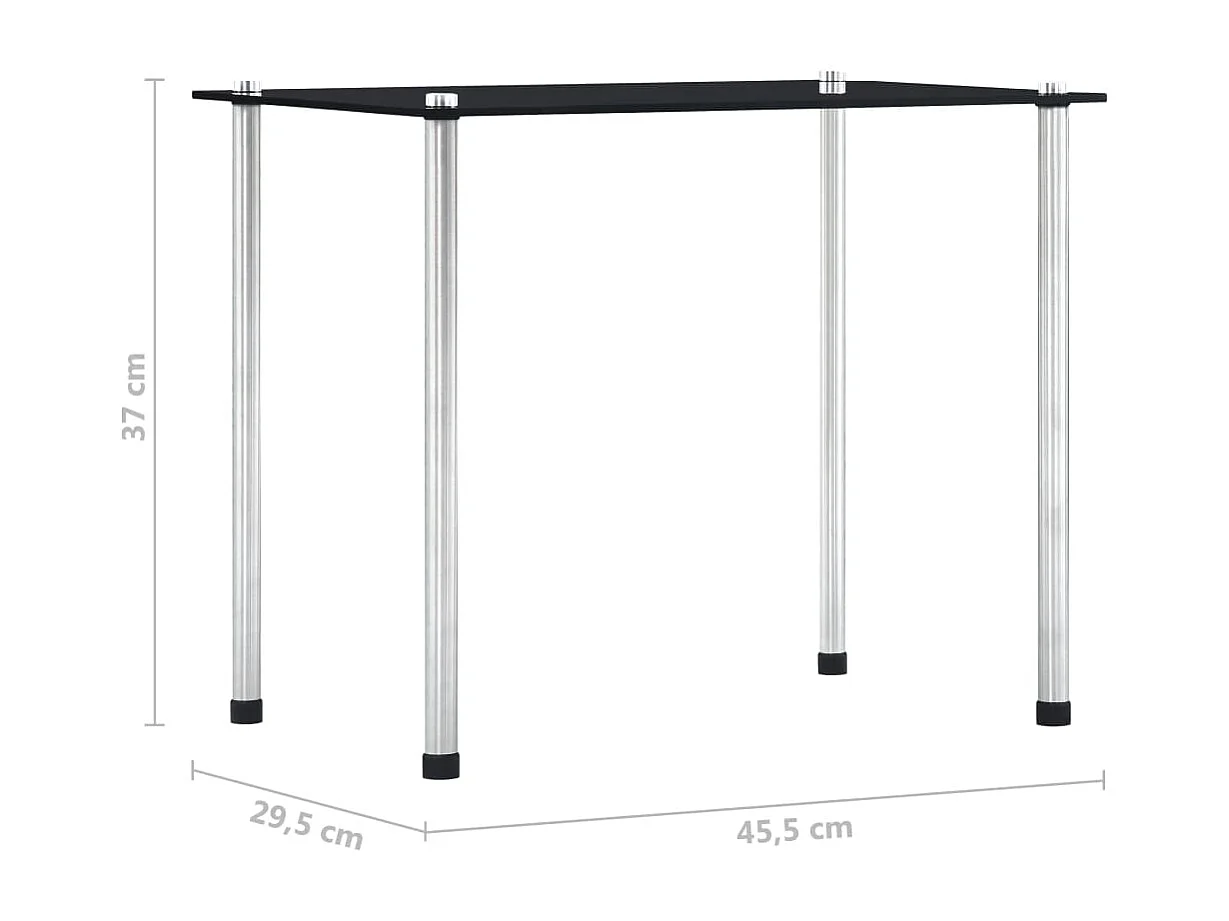 Tables gigognes 3 pcs Noir Verre trempé