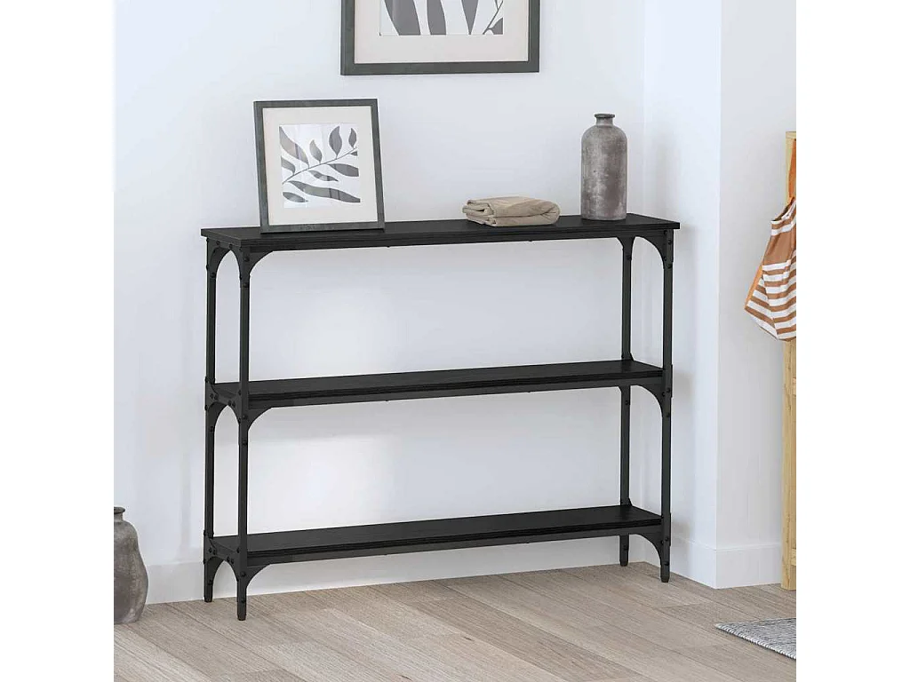 Consola con estante Roble negro 100 x 22,5 x 75 cm