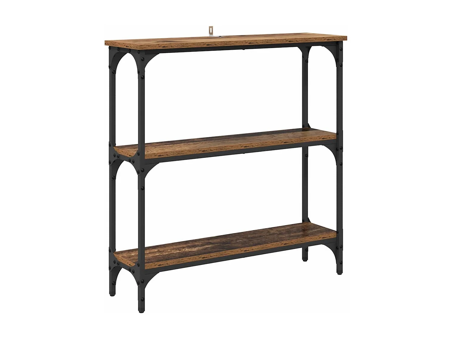 Consoletafel met plank Antiek hout 75 x 22,5 x 75 cm