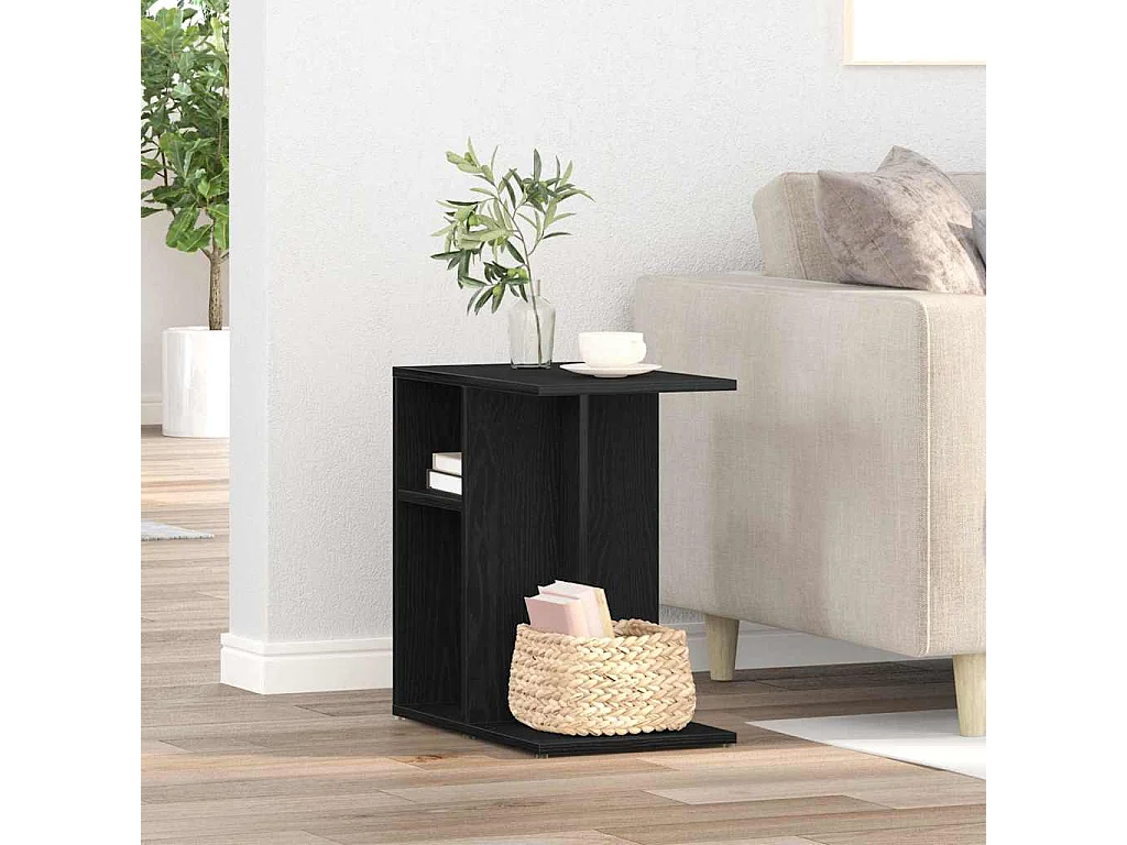 Table d'appoint Chêne noir 50 x 30 x 50 cm Bois d'ingénierie