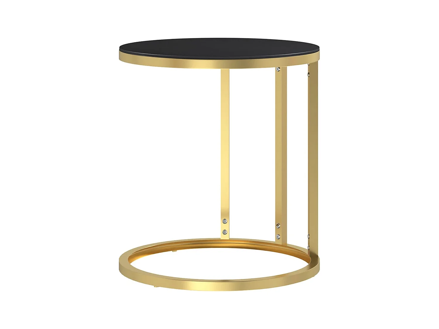 Tavolino laterale oro e nero 45 cm Vetro temperato