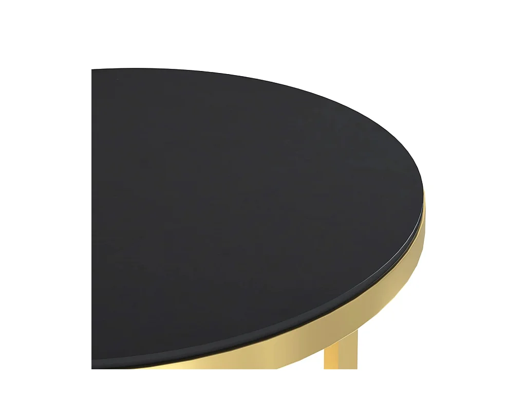 Tavolino laterale oro e nero 45 cm Vetro temperato