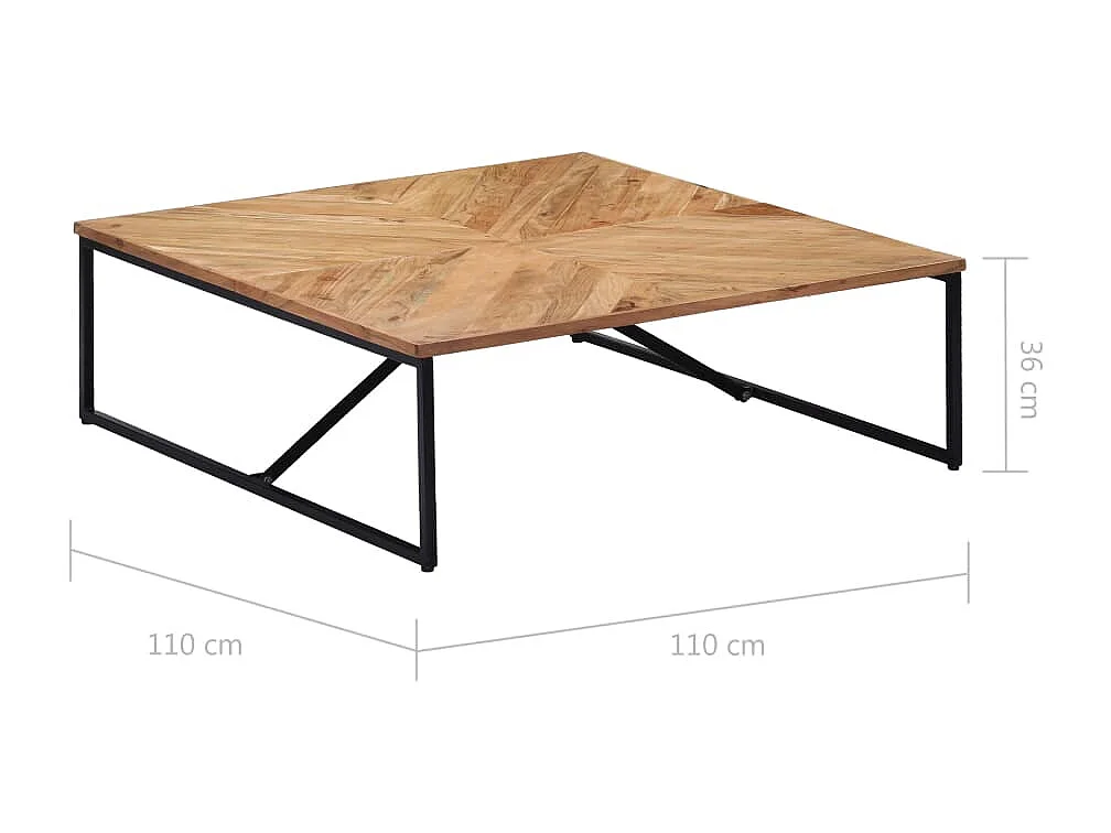 Tavolino da caffè 110x110x36 cm Legno massello di acacia