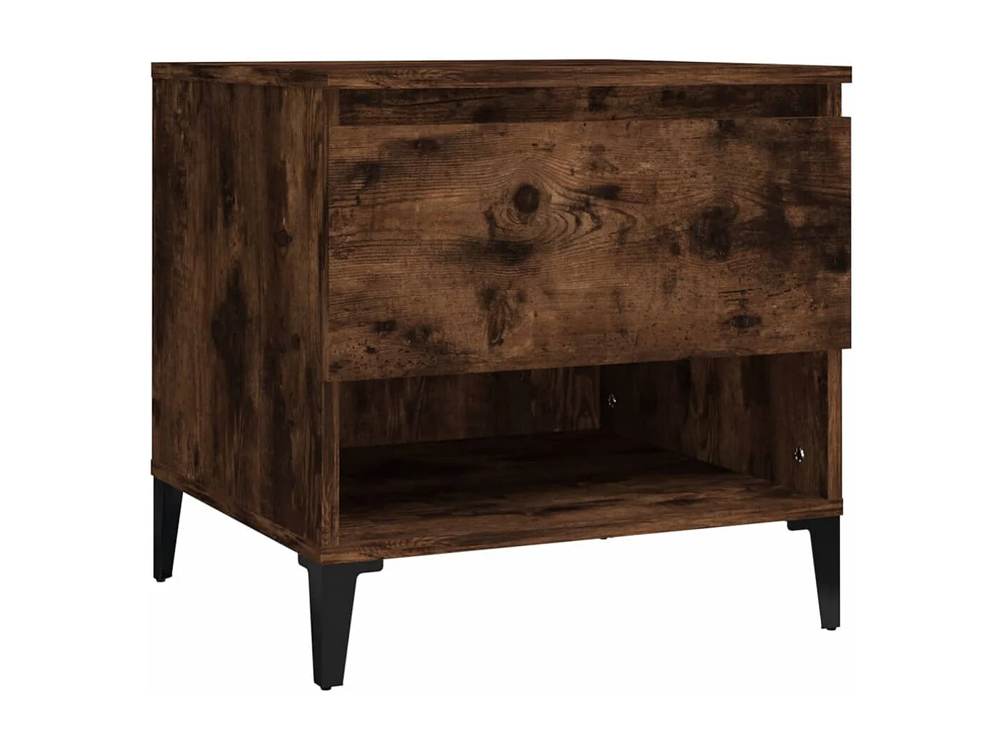 Gerookte Eiken Bijzettafel 50x46x50 cm Bewerkt Hout