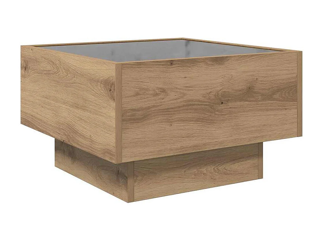 Tavolino da caffè in rovere fatto a mano 50 x 50 x 30 cm Legno ingegnerizzato