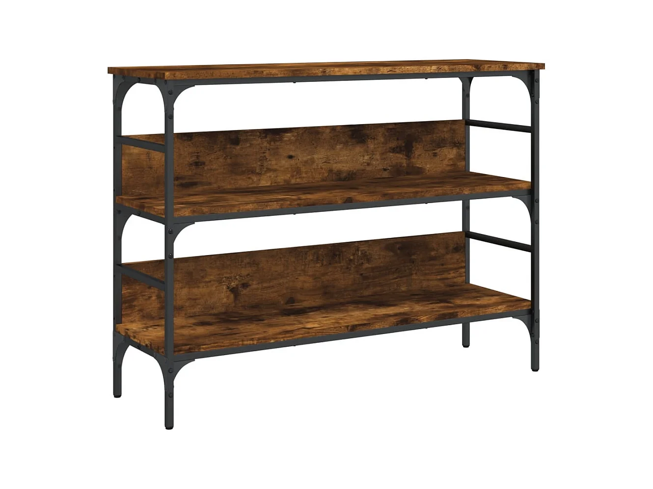 Consola de roble ahumado 100x32x75 cm madera de ingeniería