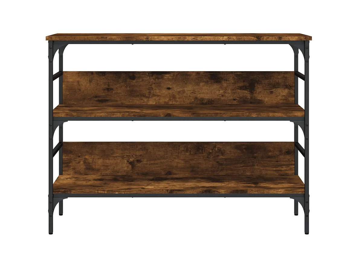 Consola de roble ahumado 100x32x75 cm madera de ingeniería