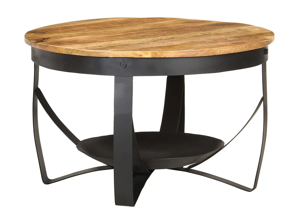 Mesa de centro Ø68x43 cm Madera de mango en bruto