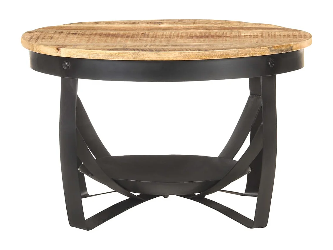 Tavolino da caffè Ø68x43 cm Legno di mango grezzo