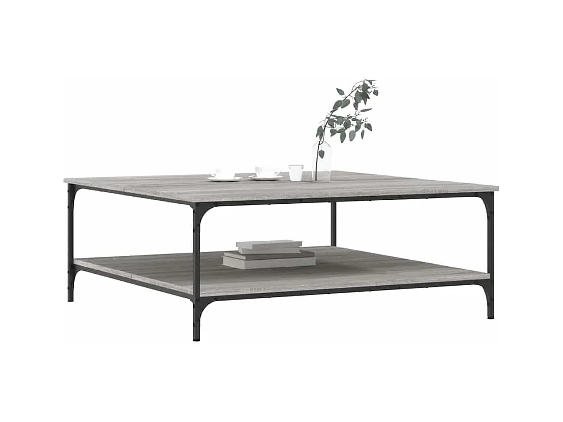 Tavolino Sonoma grigio 100x100x40 cm in legno ingegnerizzato