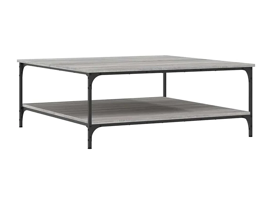 Table basse sonoma gris 100x100x40 cm bois d'ingénierie