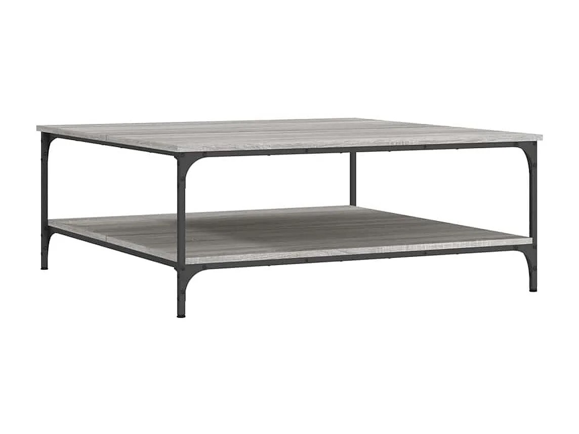 Table basse sonoma gris 100x100x40 cm bois d'ingénierie