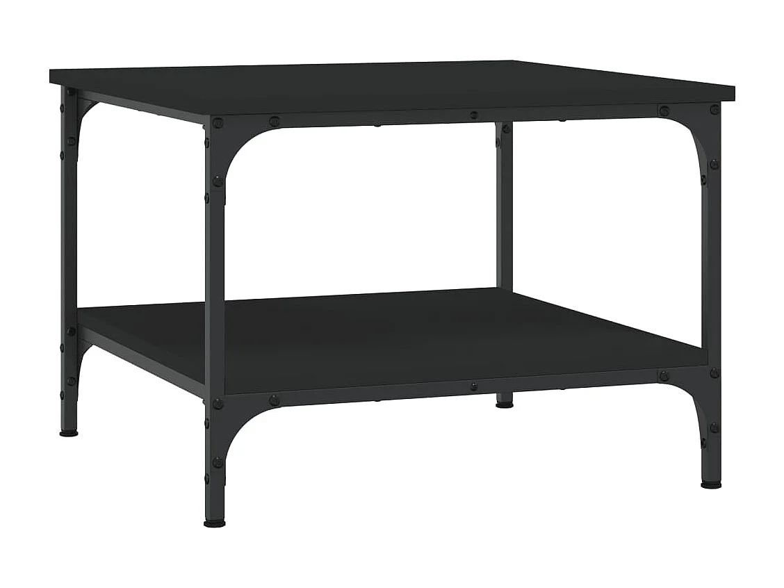 Zwarte salontafel 55x55x40 cm bewerkt hout