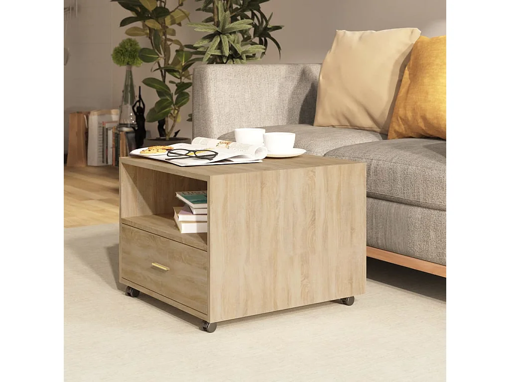 Tavolino da caffè in rovere Sonoma 55x55x40 cm in legno ingegnerizzato